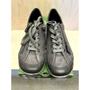 Remonte R1402-44 Sneaker Women's US 7 Metallic Grey Leather